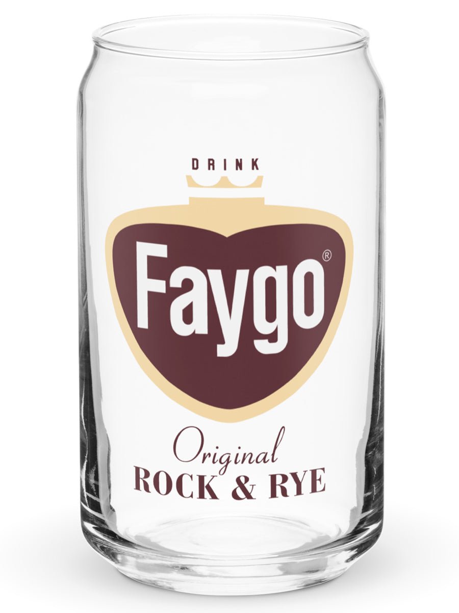 Faygo Retro Logo Can Glass - Rock & Rye 16 oz - Pure Detroit