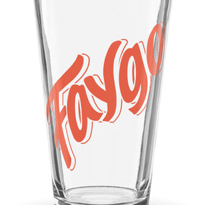 Faygo Logo Pint Glass - Orange 16 oz    