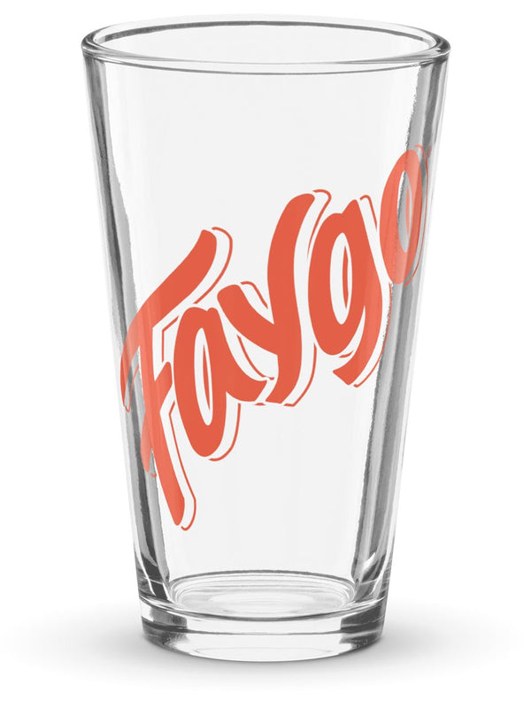 Faygo Logo Pint Glass - Orange 16 oz - Pure Detroit
