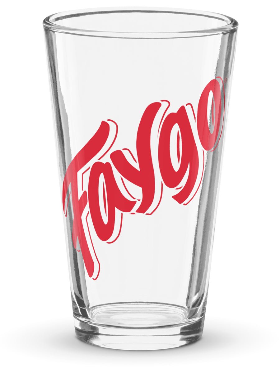 Faygo Logo Pint Glass - Red Pop 16 oz - Pure Detroit