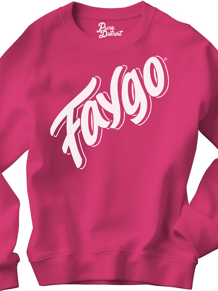Faygo Heavyweight Crewneck Sweatshirt - Hot Pink - Pure Detroit Faygo Heavyweight Crewneck Sweatshirt - Hot Pink - Pure Detroit