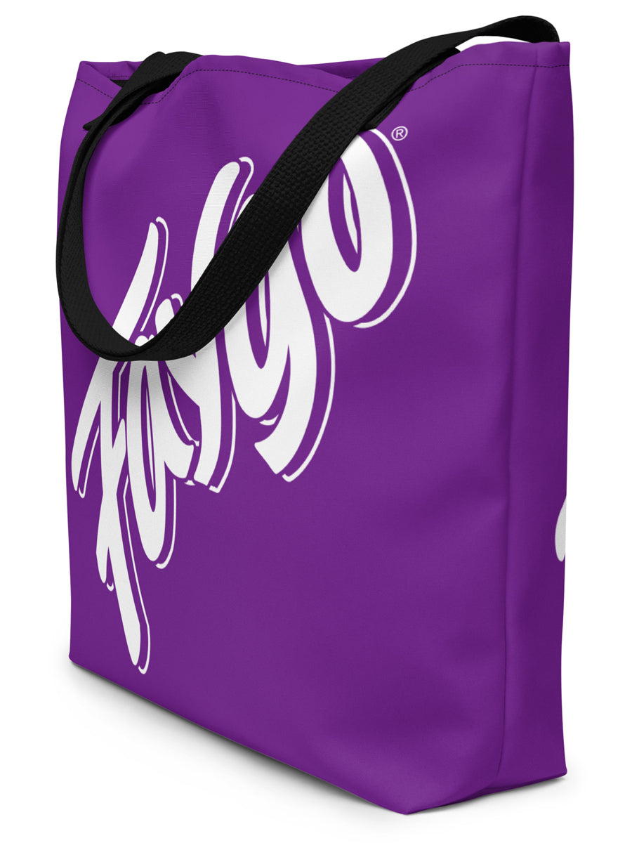 Faygo Logo All-Over Print Large Tote Bag - 16" X 20" - Grape by Pure Detroit