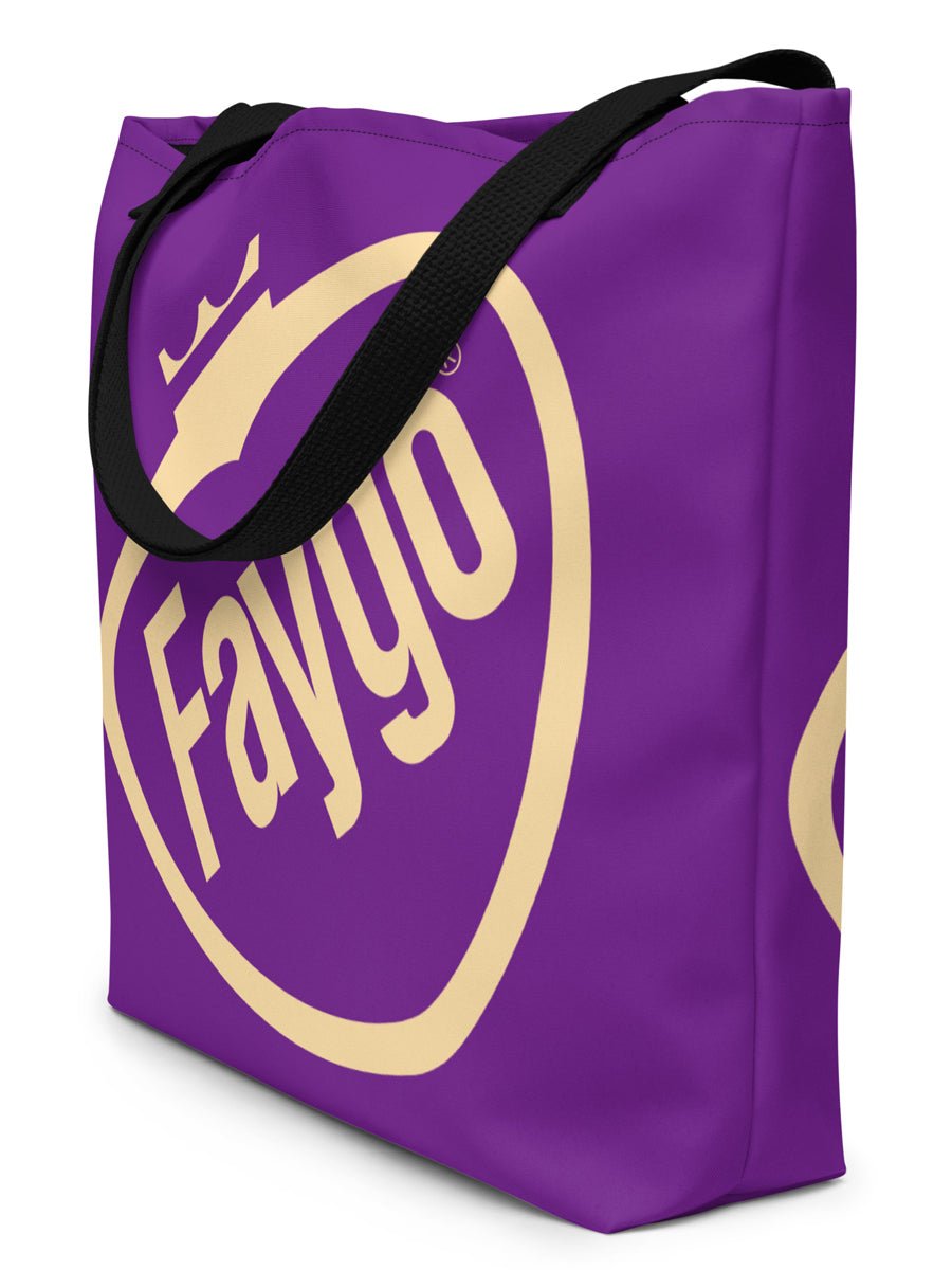 Faygo Retro Logo All-Over Print Large Tote Bag - 16" X 20" - Grape Tote Bag