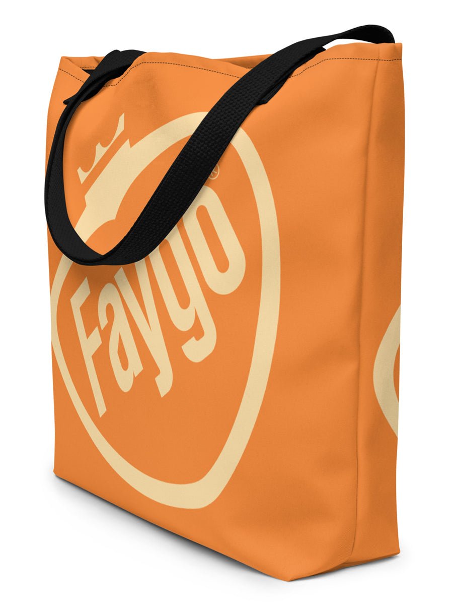 Faygo Retro Logo All-Over Print Large Tote Bag - 16" X 20" - Orange Tote Bag