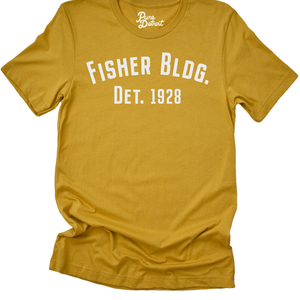 Fisher Building Detroit 1928 T-shirt - Mustard / Off White Unisex Unisex Apparel   
