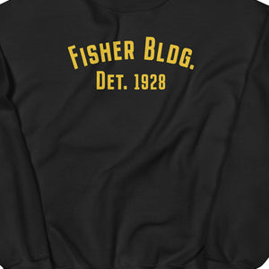 Fisher Bldg. Det. 1928 Unisex Sweatshirt - Gold / Black    