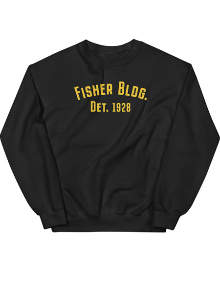 Fisher Bldg. Det. 1928 Unisex Sweatshirt - Gold / Black    