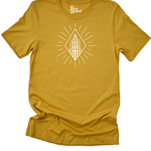 Fisher Building Rays Unisex T-shirt - Mustard / White T-Shirt   