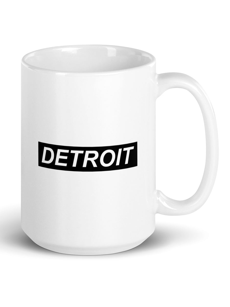 Forward Detroit Ceramic Coffee Mug 15 oz - White / Black