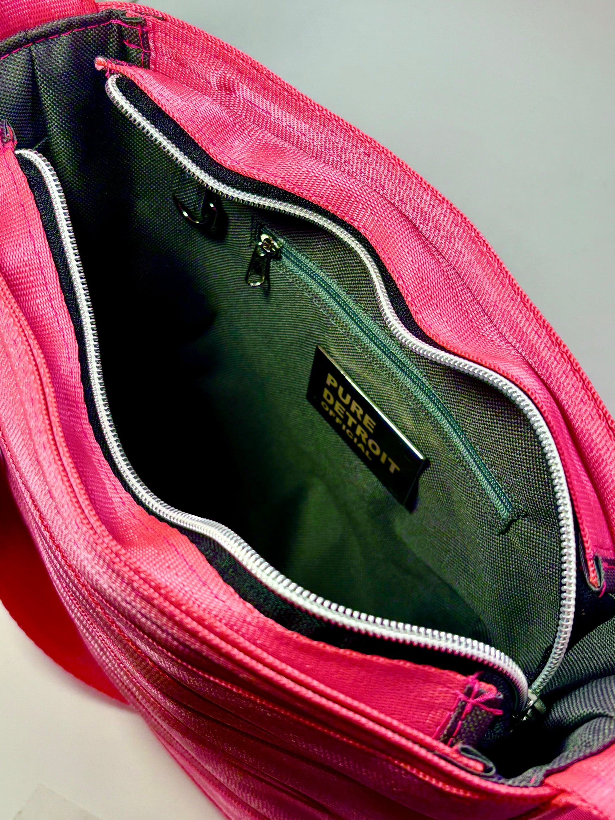Pure Detroit OFFICIAL - Medium City Slinger Tote Seatbelt Bag - Pink PRE ORDER Seatbelt Bags