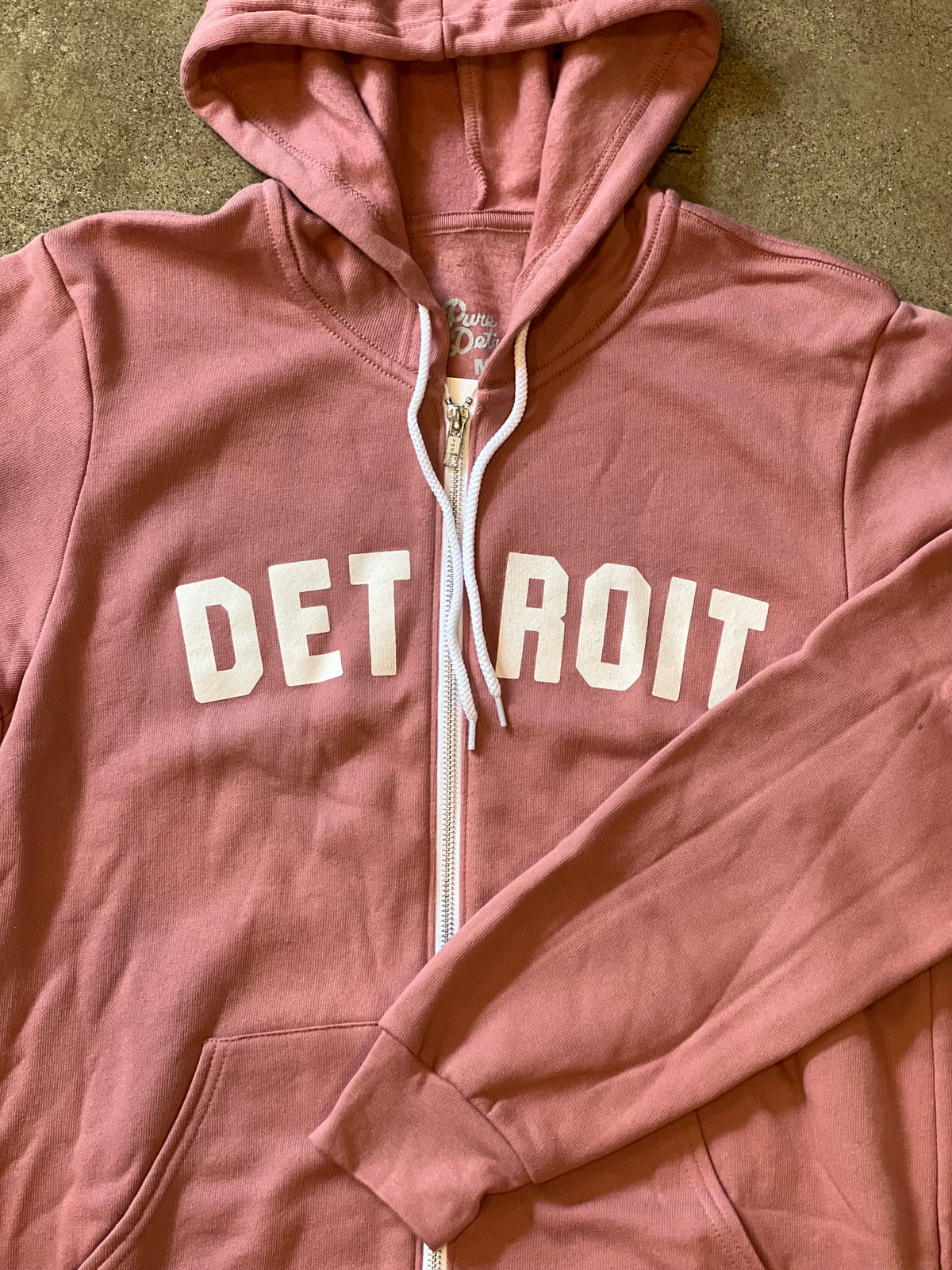 Detroit Classic Tri-Blend Zip Hoodie / White + Mauve / Unisex Unisex Apparel   