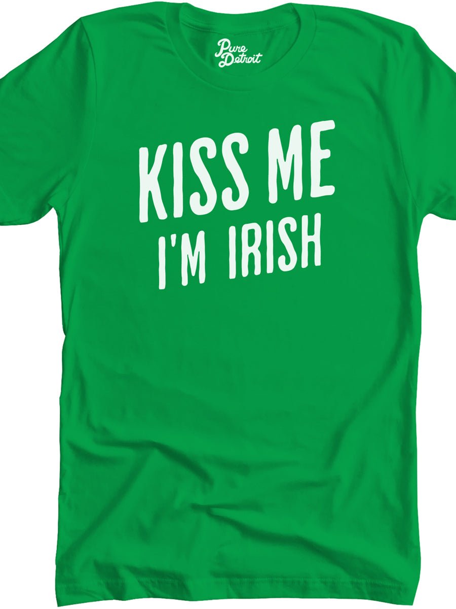 Kiss Me I'm Irish Premium Unisex T-shirt - Irish Green / White