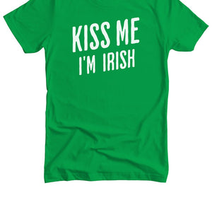 Kiss Me I'm Irish Premium Unisex T-shirt - Irish Green / White