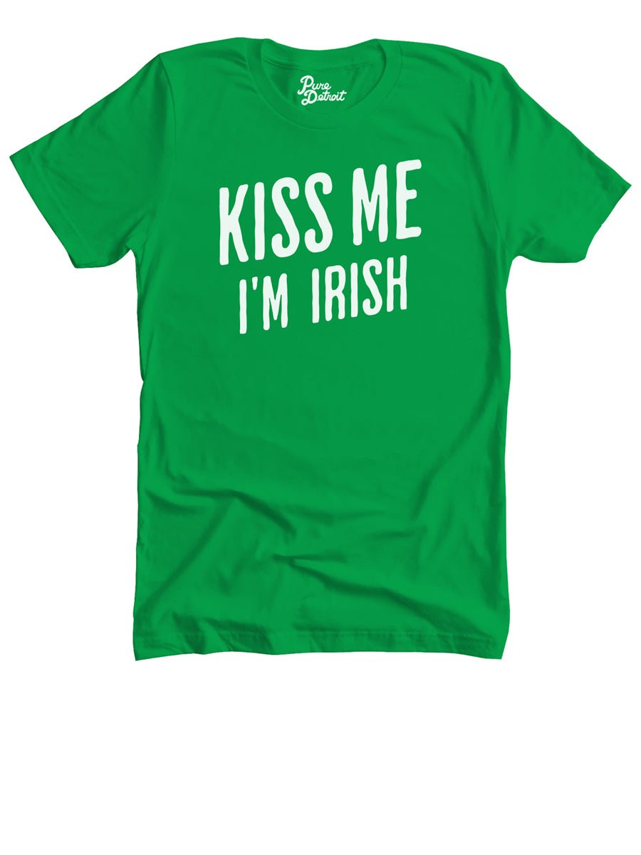 Kiss Me I'm Irish Premium Unisex T-shirt - Irish Green / White