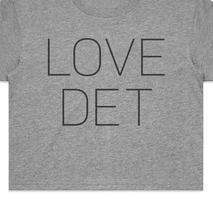 Love Det Women’s Premium Crop Top - Black / Athletic Gray T-Shirt   