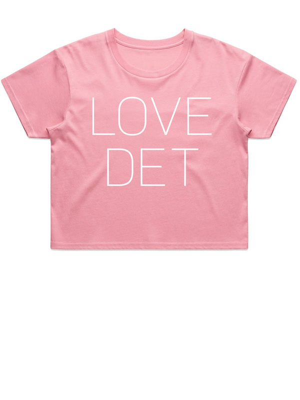 Love Det Women's Premium Crop Top - White / Bubblegum - Pure