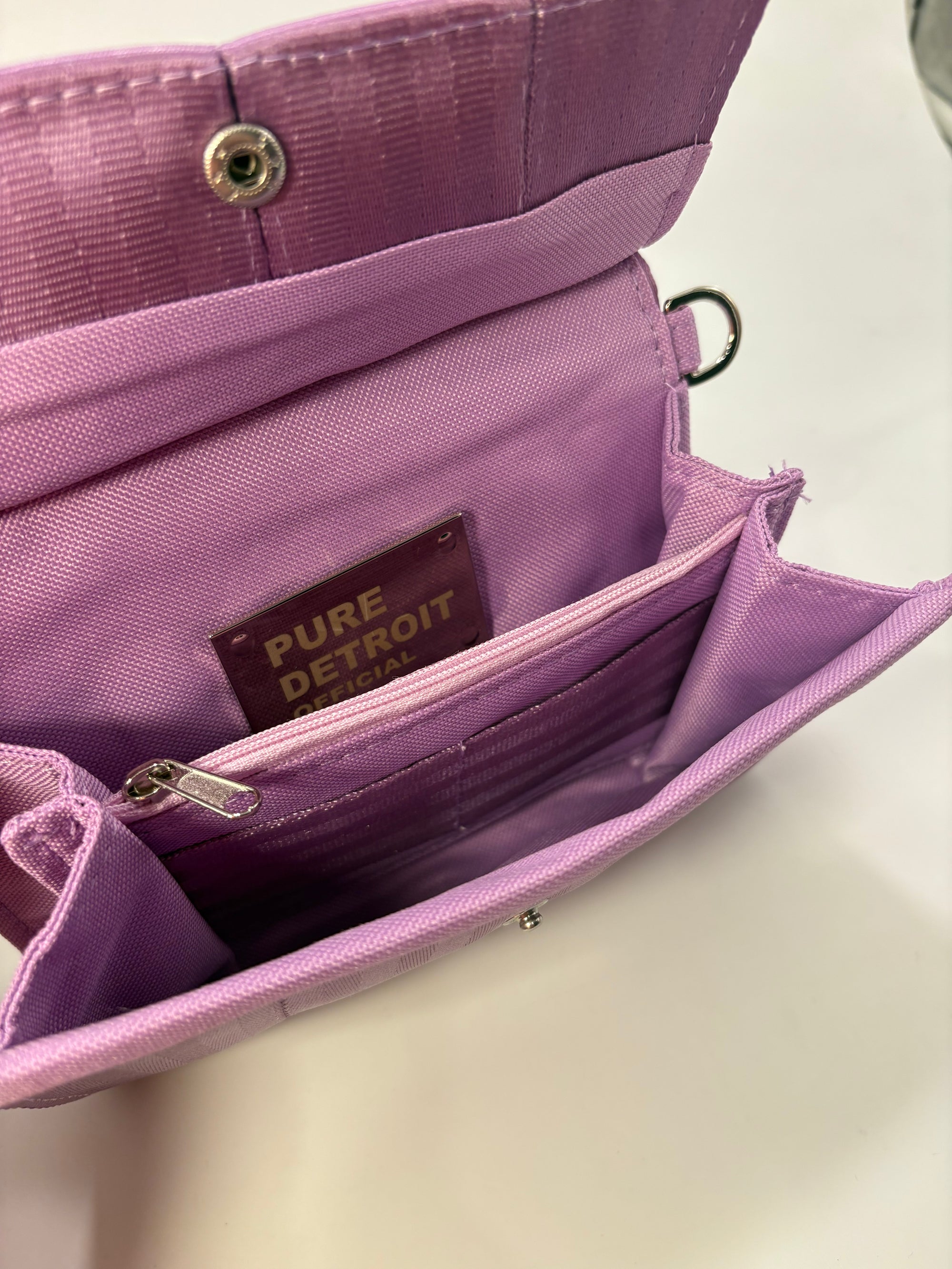 Pure Detroit OFFICIAL - Clutch Convertible Seatbelt Bag - Lilac PRE ORDER Seatbelt Bags
