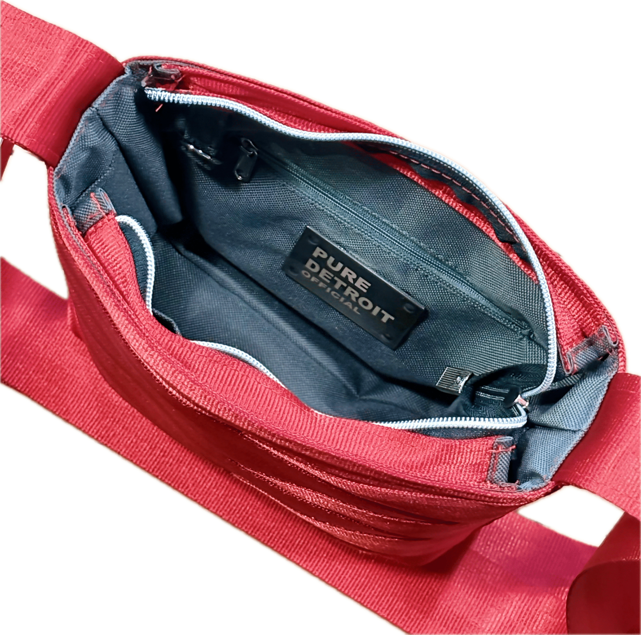 Pure Detroit OFFICIAL - Medium City Slinger Tote Seatbelt Bag - Crimson PRE ORDER Seatbelt Bags