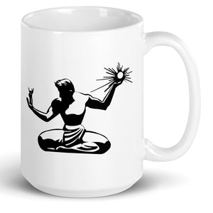 Spirit of Detroit Ceramic Coffee Mug 15 oz - White / Black