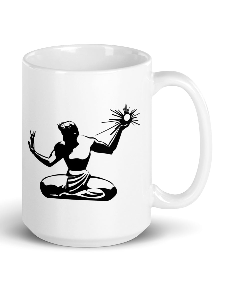 Spirit of Detroit Ceramic Coffee Mug 15 oz - White / Black