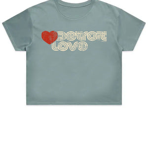 Sporty Detroit Love Women’s Crop Top - Mineral Gray t-shirt
