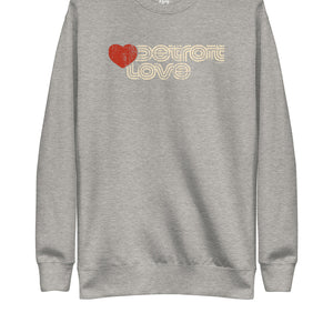 Sporty Detroit Love Unisex Premium Sweatshirt - Athletic Gray sweatshirt