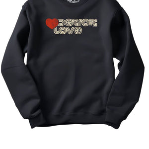 Sporty Detroit Love Unisex Premium Sweatshirt - Black - Pure Detroit