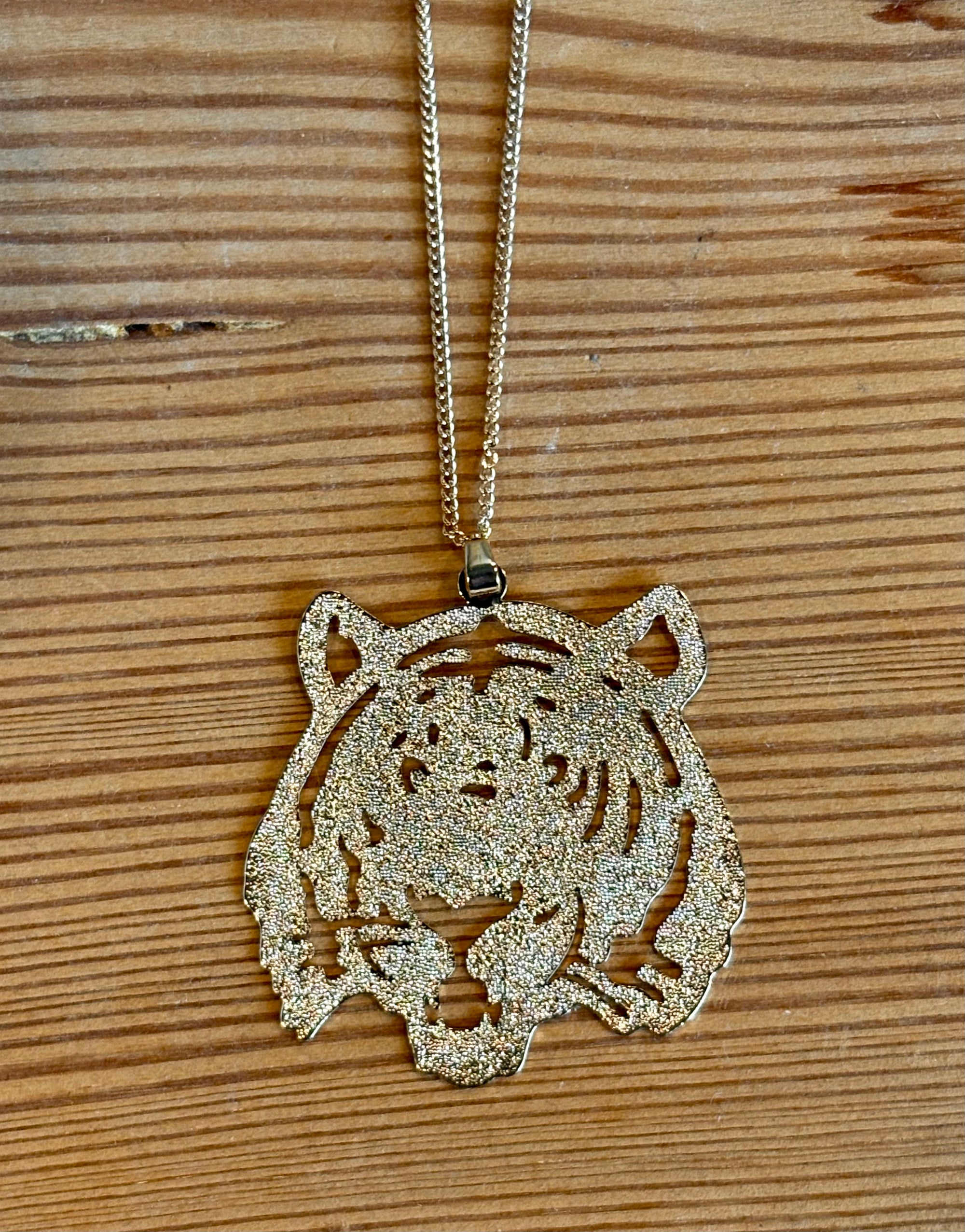 Tiger Pendant Necklace / Gold Jewelry