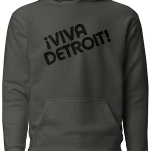 ¡Viva Detroit! Premium Pullover Unisex Hoodie - Vintage Black / Black - Pure Detroit