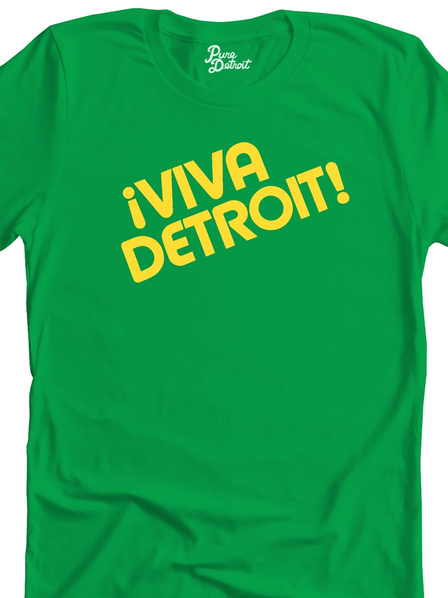 Viva Detroit Premium Unisex T-shirt - Kelly Green / Yellow - Pure Detroit