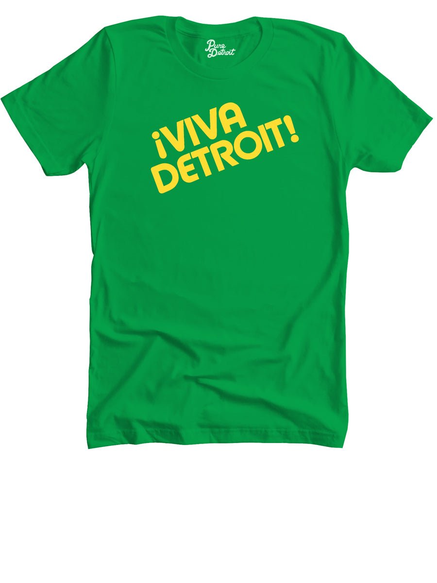 Viva Detroit Premium Unisex T-shirt - Kelly Green / Yellow - Pure Detroit
