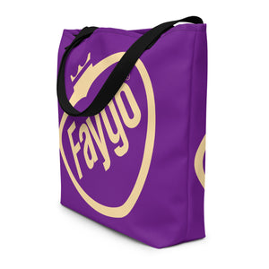 Faygo Retro Logo All-Over Print Large Tote Bag - 16" X 20" - Grape