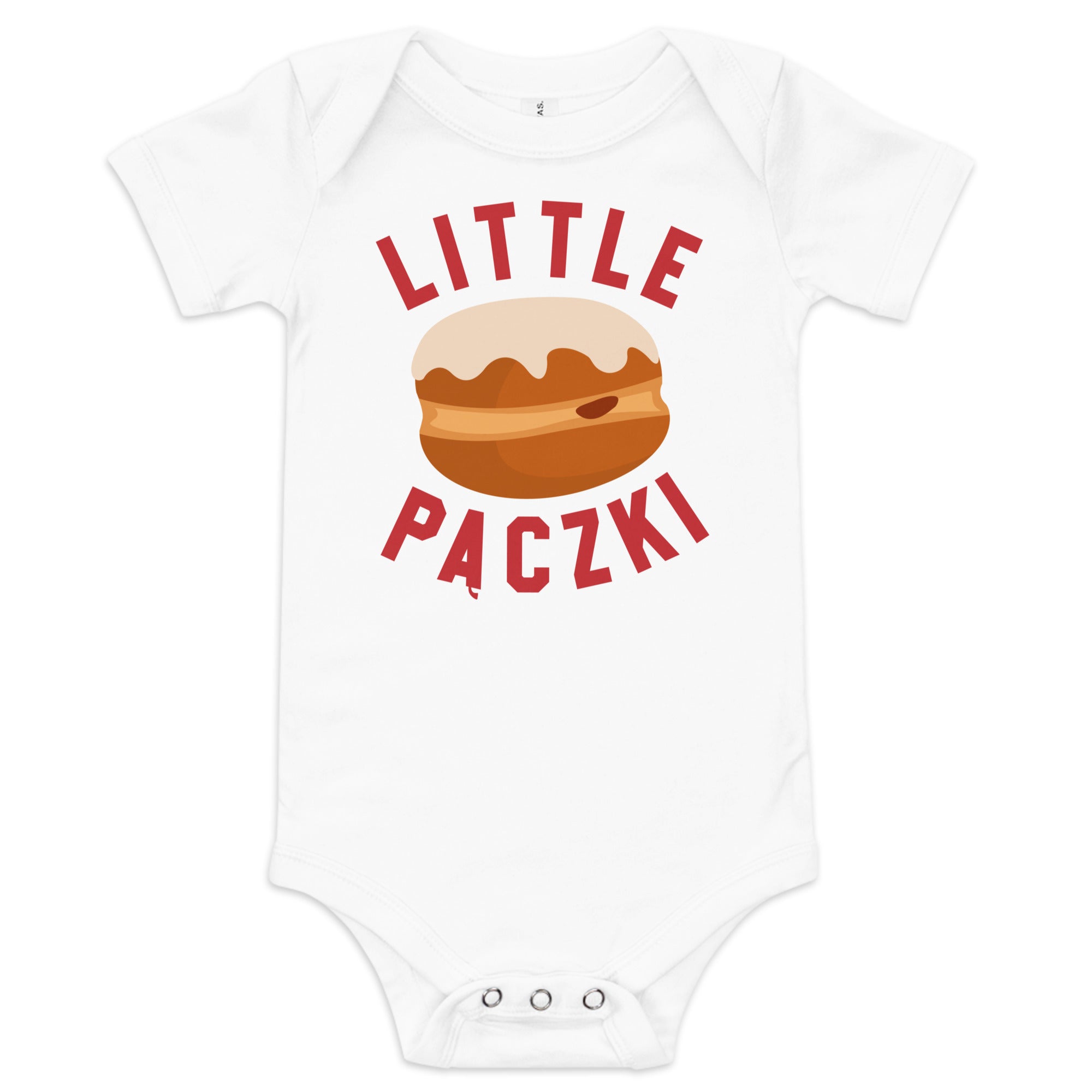 Little Paczki - Baby Onsie - Red / White  3-6m  