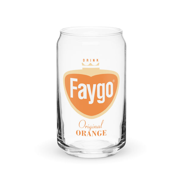 Faygo Retro Logo Can Glass - Orange 16 oz - Pure Detroit