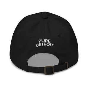 Detroit Classic Embroidered Cotton Twill Dad Hat - Black / White Dad Hat