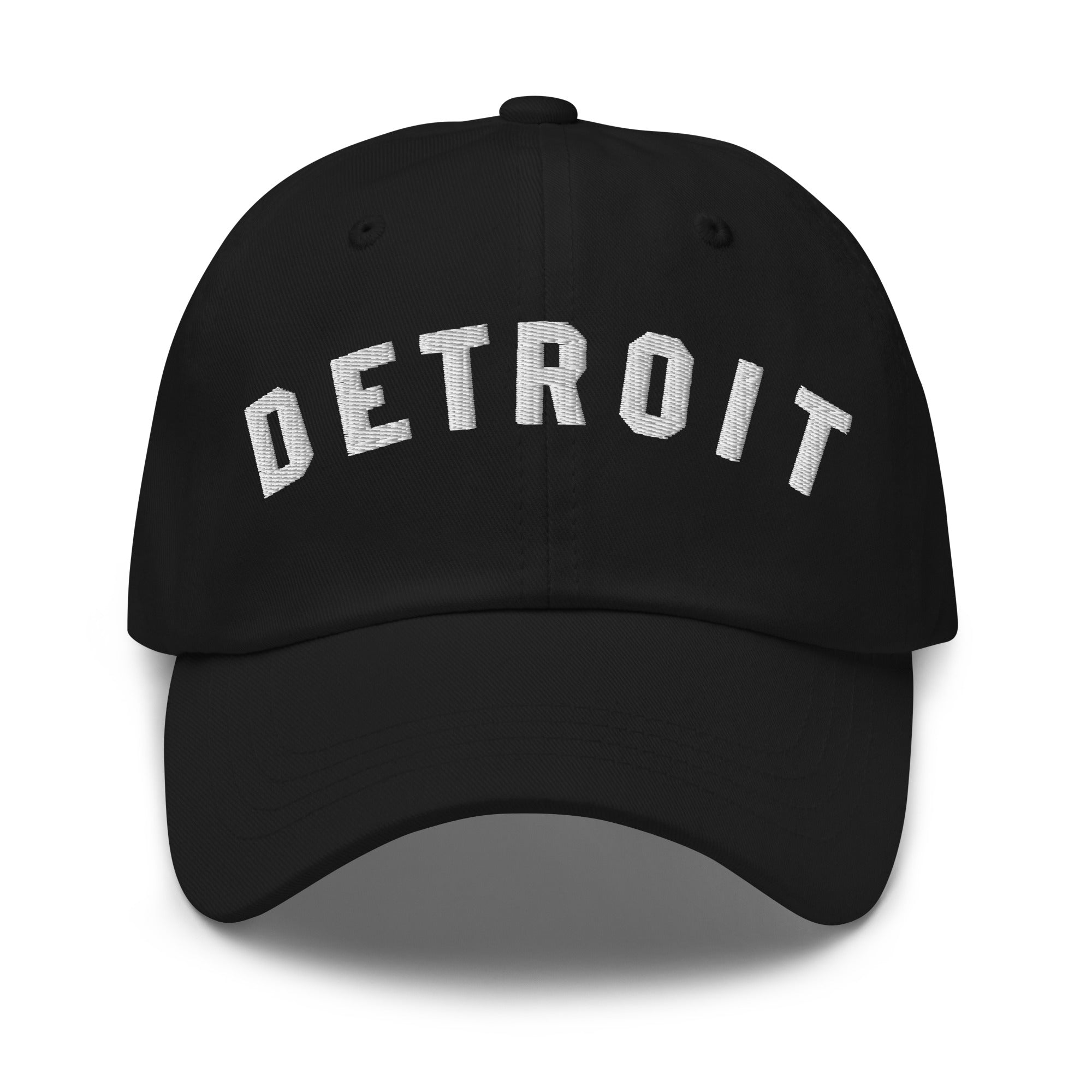 Detroit Classic Embroidered Cotton Twill Dad Hat - Black / White Dad Hat Default Title