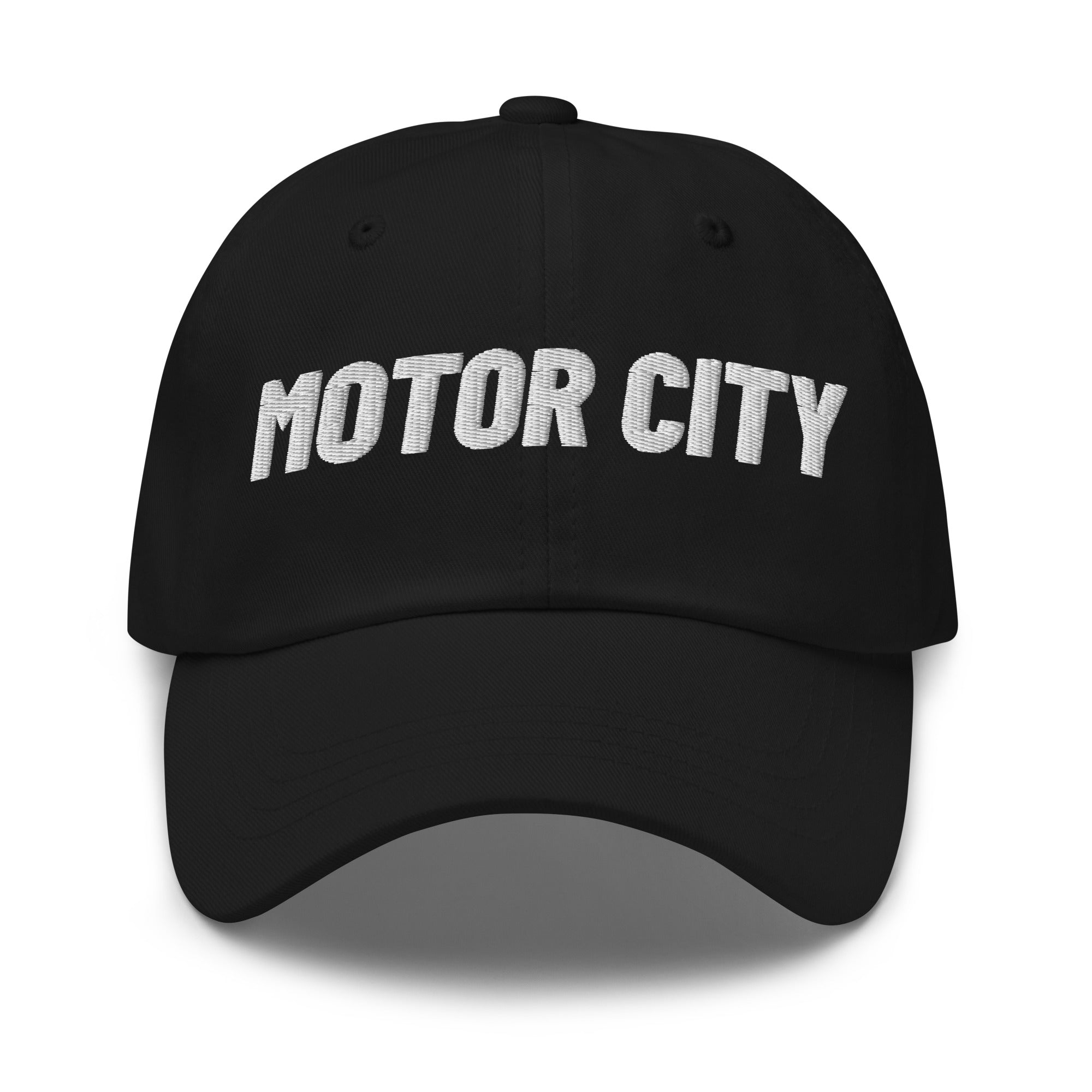 Motor City Embroidered Cotton Twill Dad Hat - Black / White Dad Hat Default Title