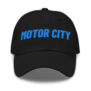 Motor City Embroidered Cotton Twill Dad Hat - Black / Blue Dad Hat Default Title