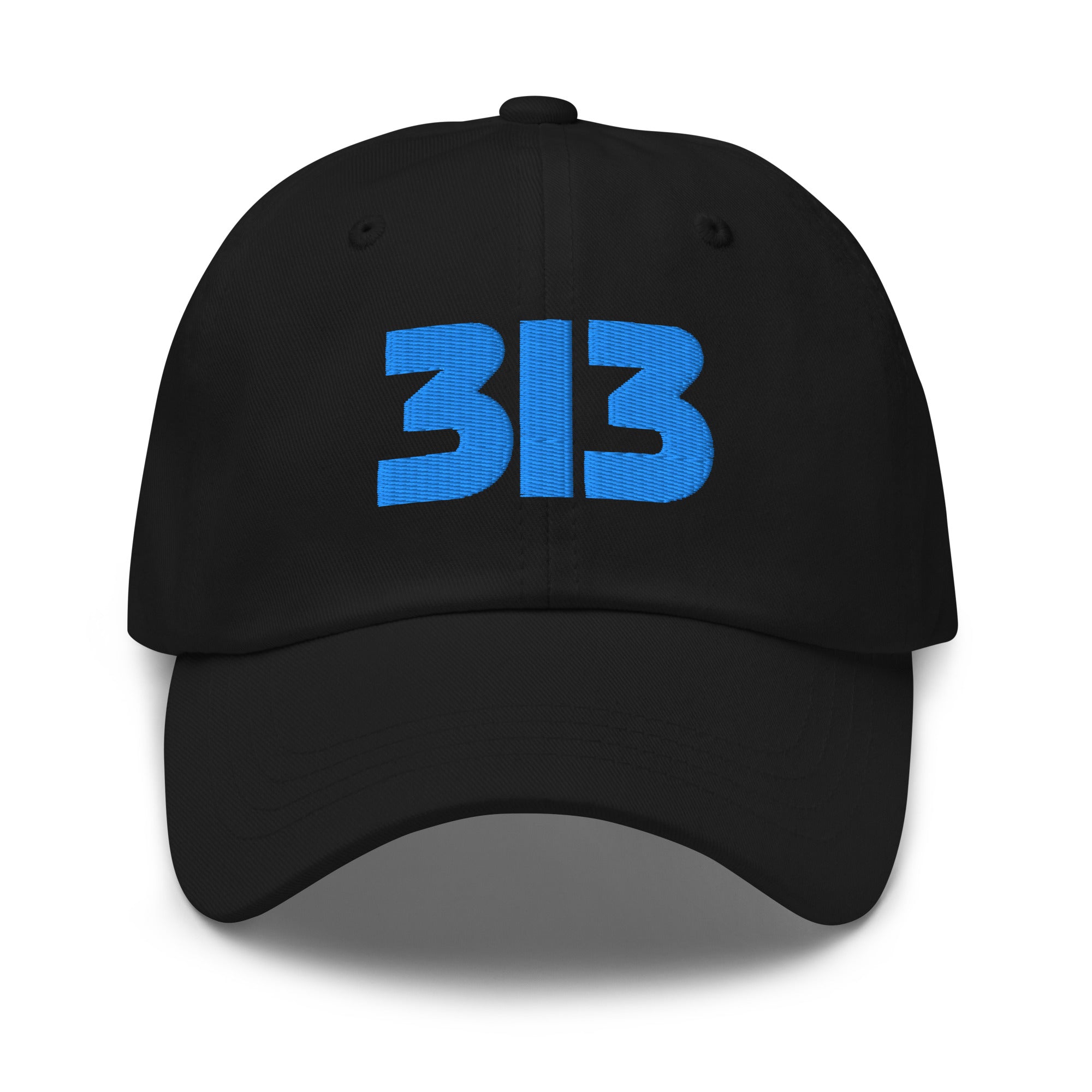 313 Detroit Embroidered Dad Hat - Black / BLue Dad Hat Default Title