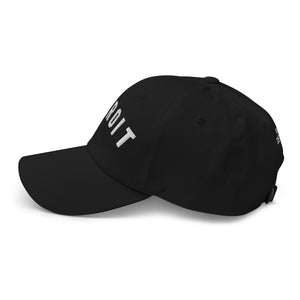 Detroit Classic Embroidered Cotton Twill Dad Hat - Black / White Dad Hat