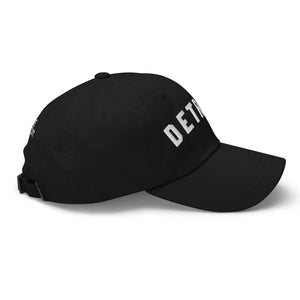 Detroit Classic Embroidered Cotton Twill Dad Hat - Black / White Dad Hat