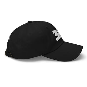 313 Detroit Embroidered Dad Hat - Black / White Dad Hat