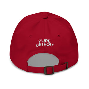 Detroit Classic Embroidered Cotton Twill Dad Hat - Red / White Dad Hat