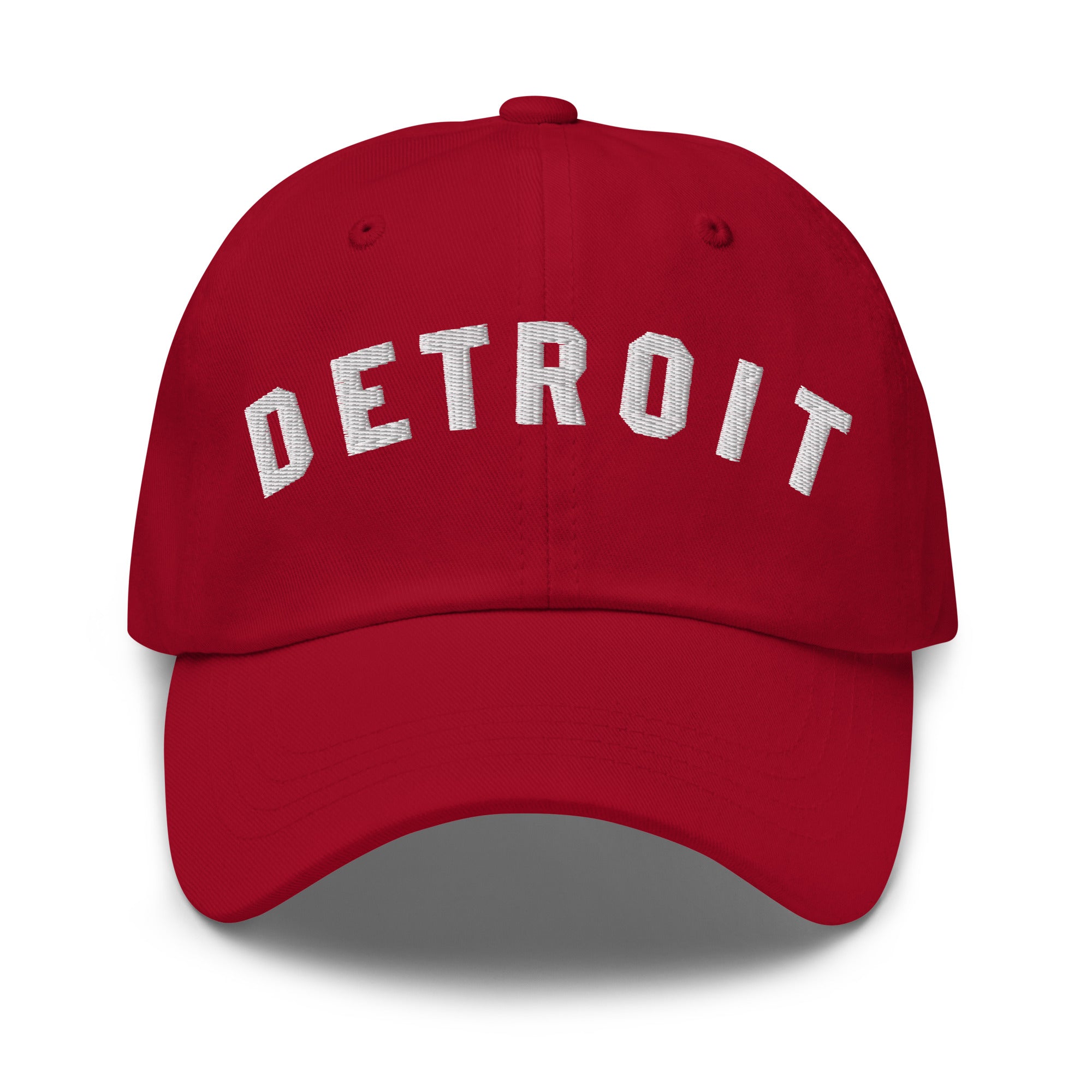 Detroit Classic Embroidered Cotton Twill Dad Hat - Red / White Dad Hat Default Title