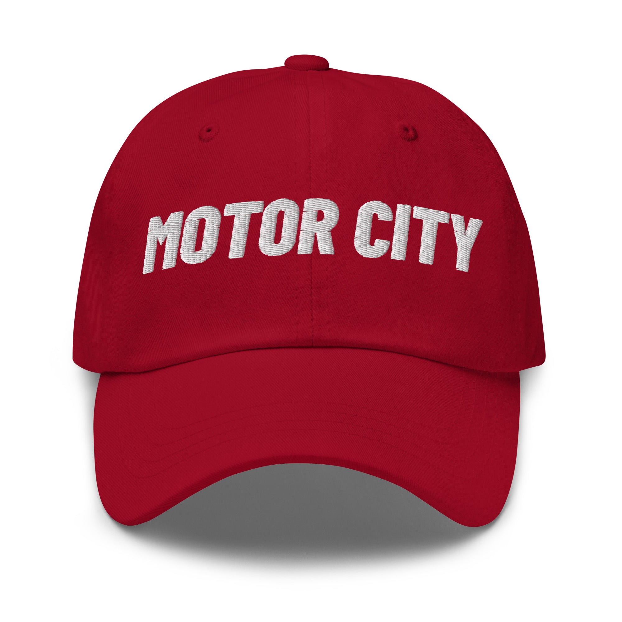 Motor City Embroidered Cotton Twill Dad Hat - Red / White Dad Hat Default Title