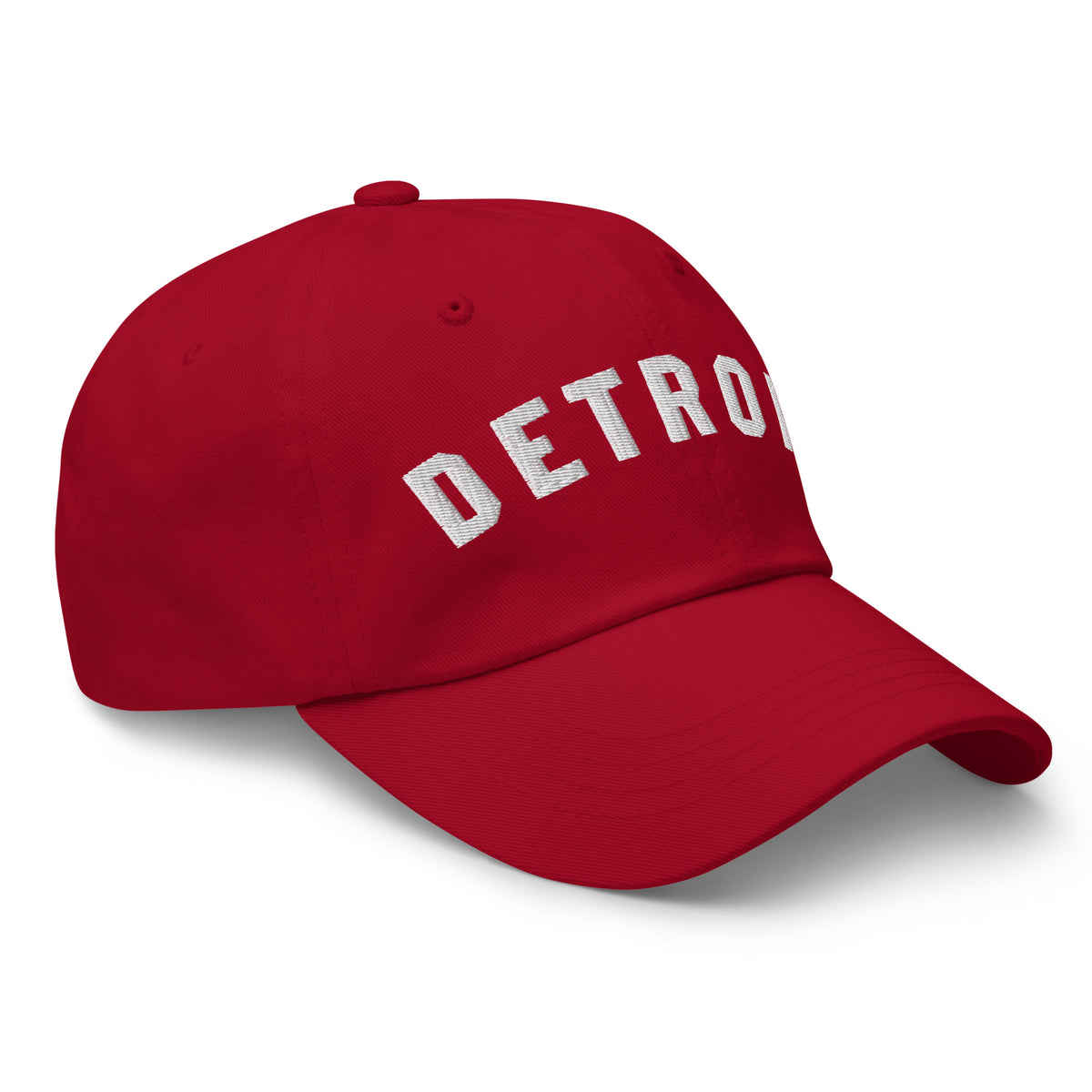 Detroit Classic Embroidered Cotton Twill Dad Hat - Red / White Dad Hat