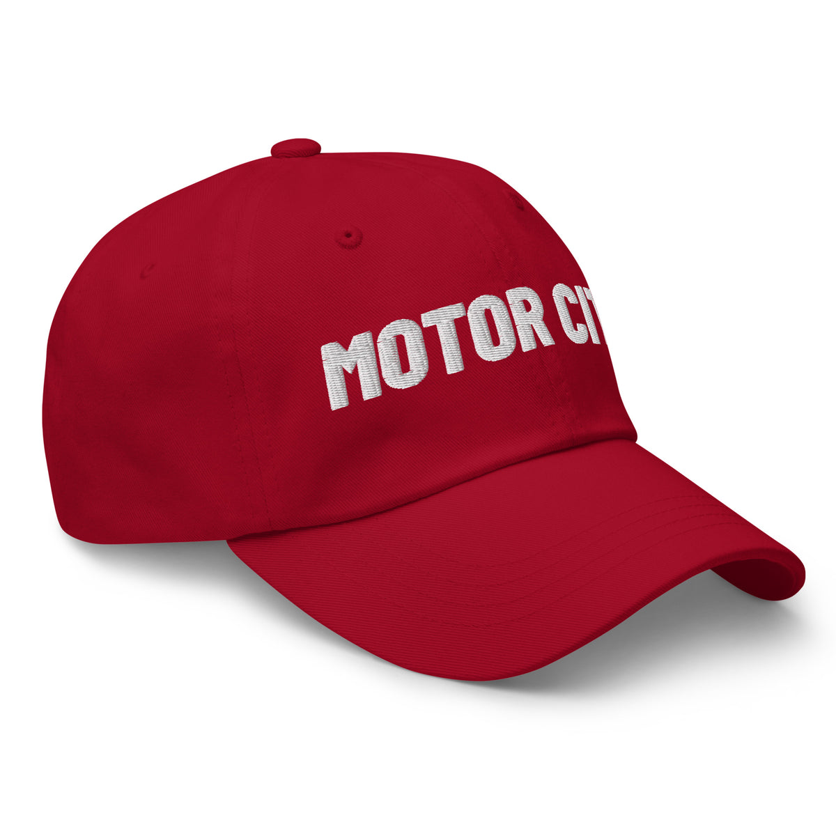 Motor City Embroidered Cotton Twill Dad Hat - Red / White Dad Hat