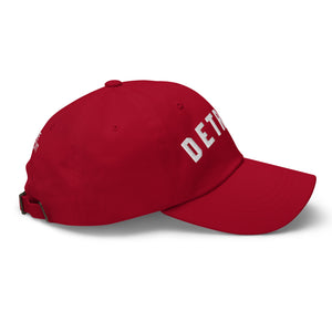 Detroit Classic Embroidered Cotton Twill Dad Hat - Red / White Dad Hat