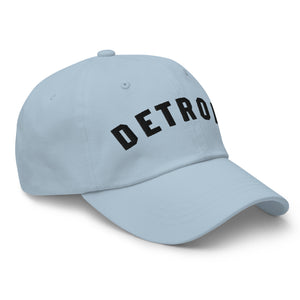 Detroit Classic Embroidered Cotton Twill Dad Hat - Light Blue / Black Dad Hat