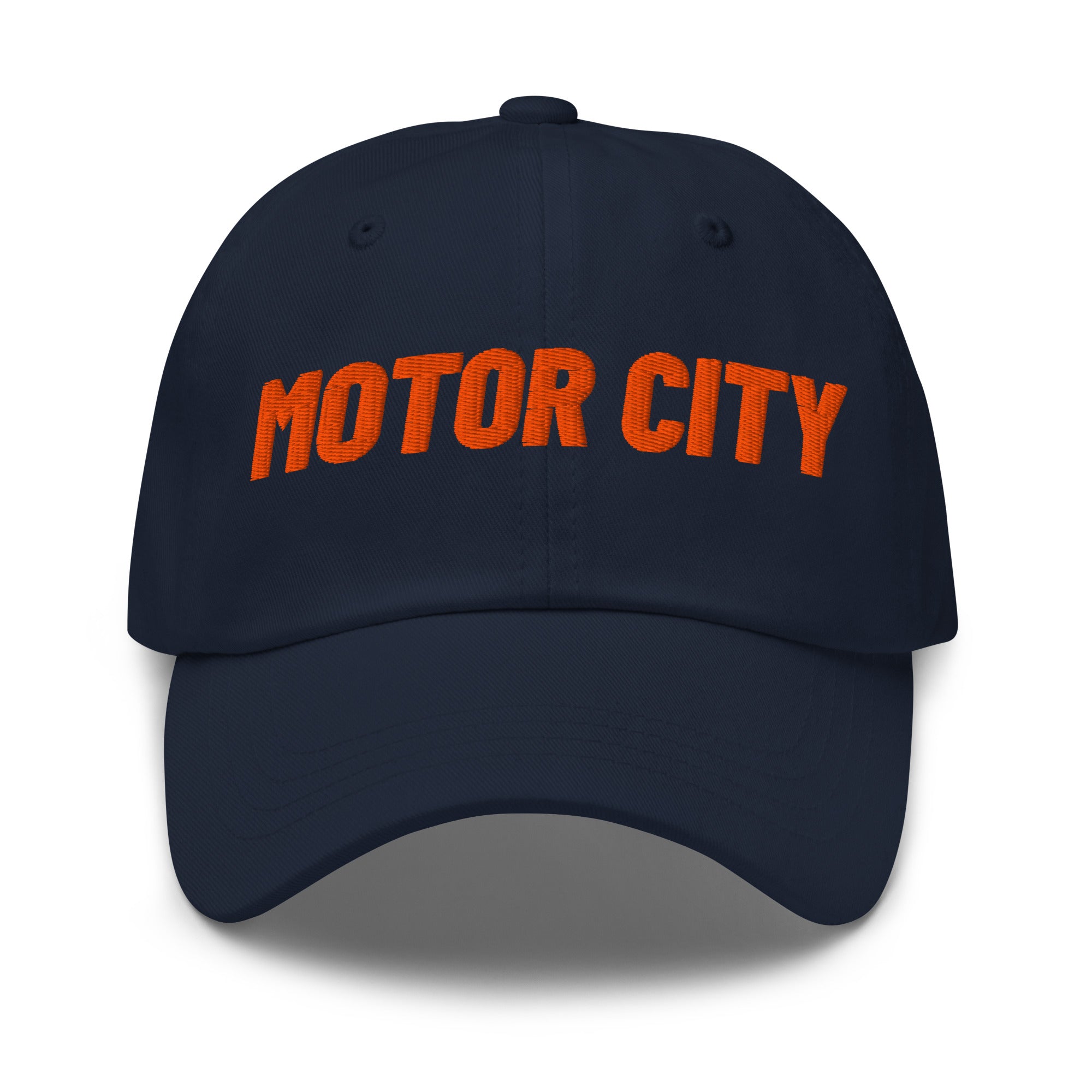 Motor City Embroidered Cotton Twill Dad Hat - Navy / Orange Dad Hat Default Title